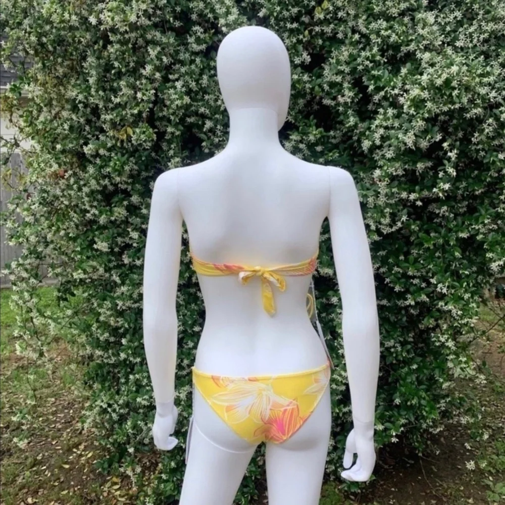 💋NWT SISSTREVOLUTION 2 Piece Floral Print Bandeau Hipster Bikini Size XS - Picture 3 of 10